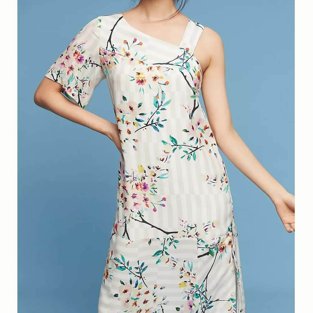 Floral One-Shoulder Slip Dress